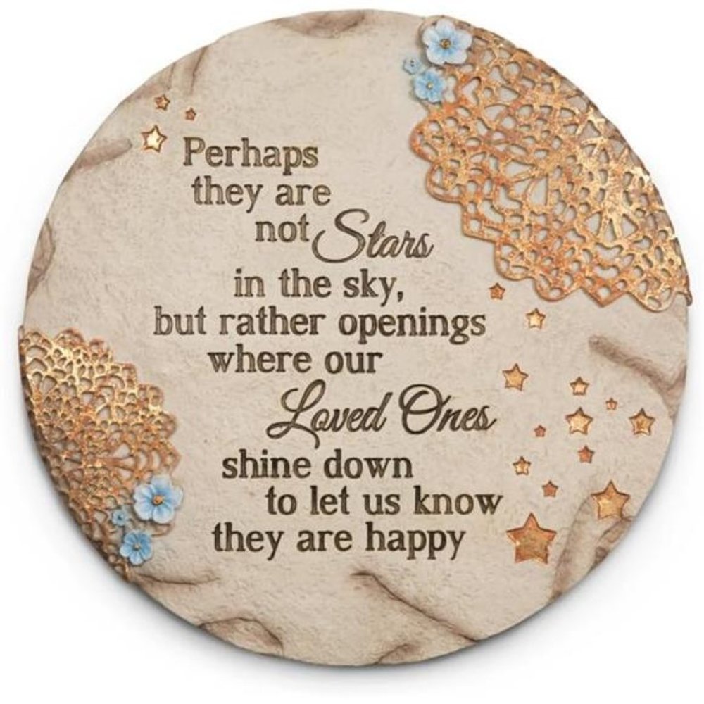 Light Your Way Memorial Garden Stone, 10-Inch, Stars in The Sky,Original Version